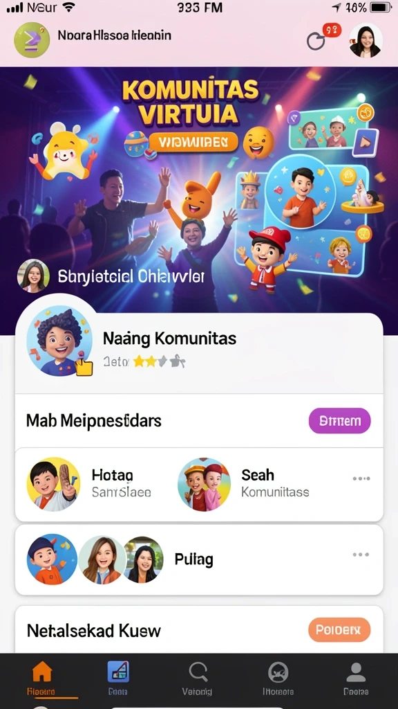 Tampilan utama permainan yang menarik dan mudah dinavigasi.