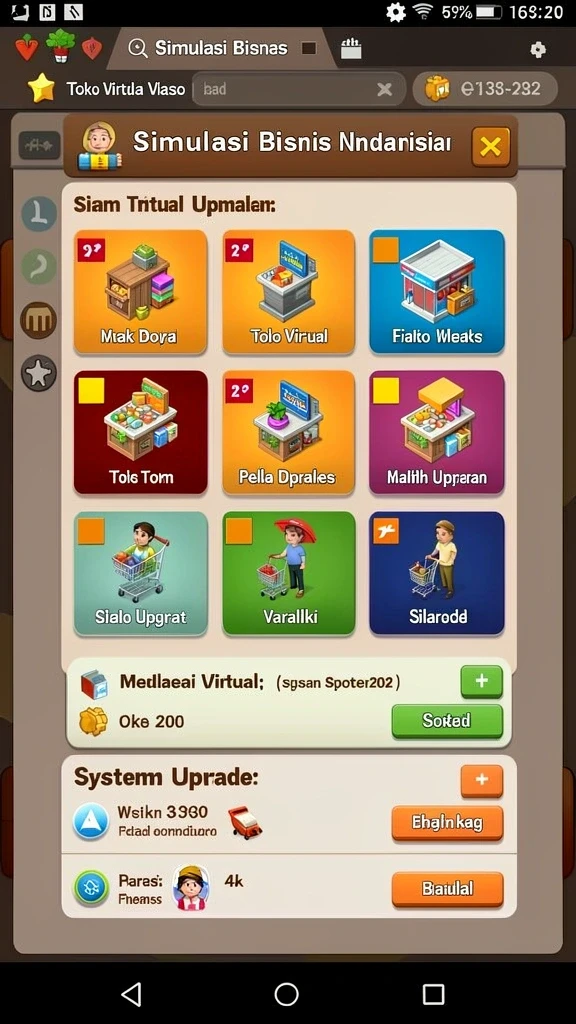 Tangkapan layar kedua menampilkan karakter yang dapat di-customize.