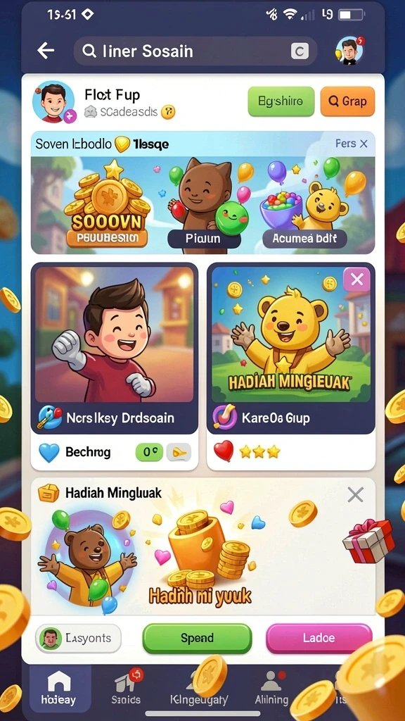 Screenshot karakter unik dalam permainan.