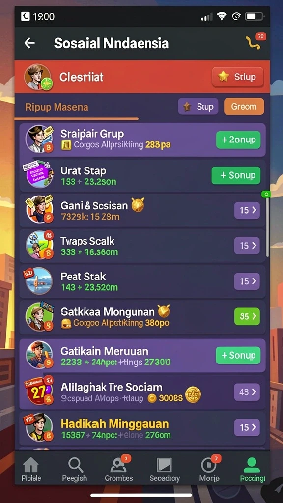 Screenshot menampilkan tema slot yang berwarna-warni.
