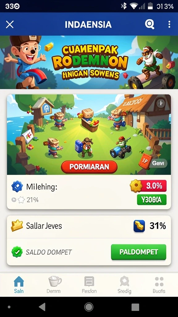 Tampilan awal yang menarik dan interaktif.