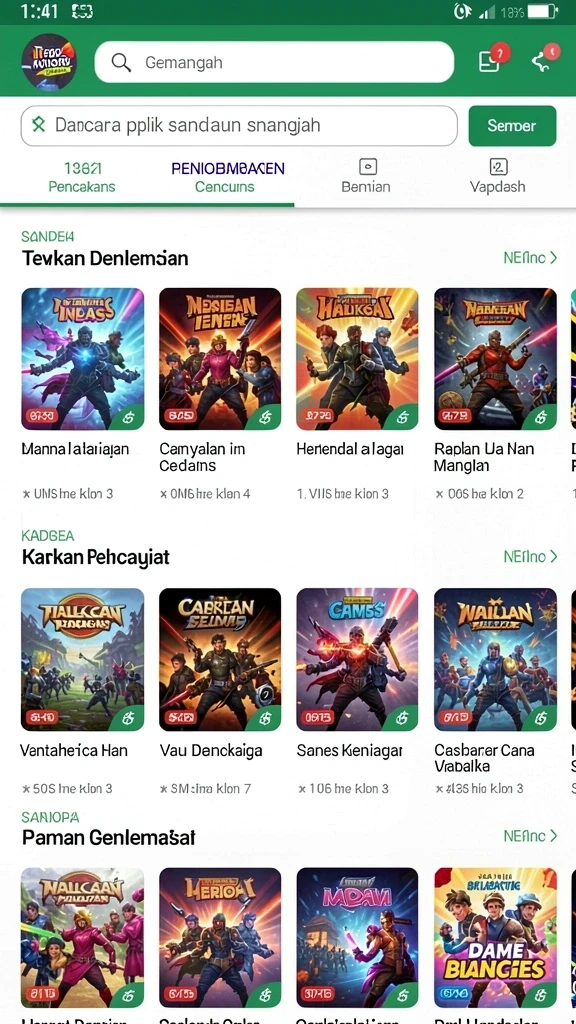 Screenshot menggambarkan karakter utama dalam petualangan.